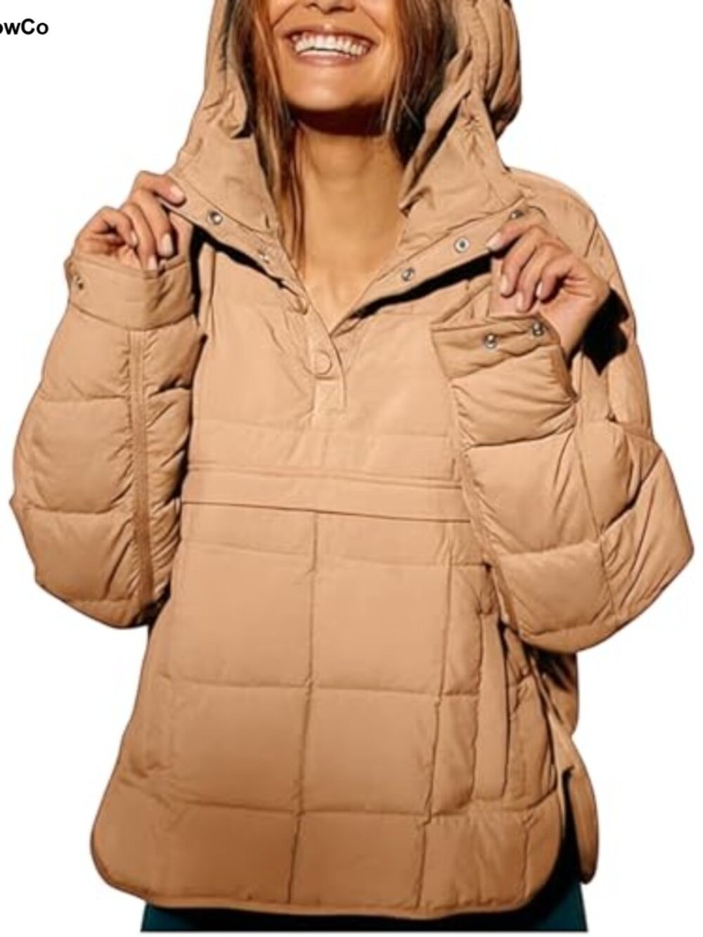 Women's Oversized Quilted Puffer Jacket Hooded Lightweight Warm Winter Coat